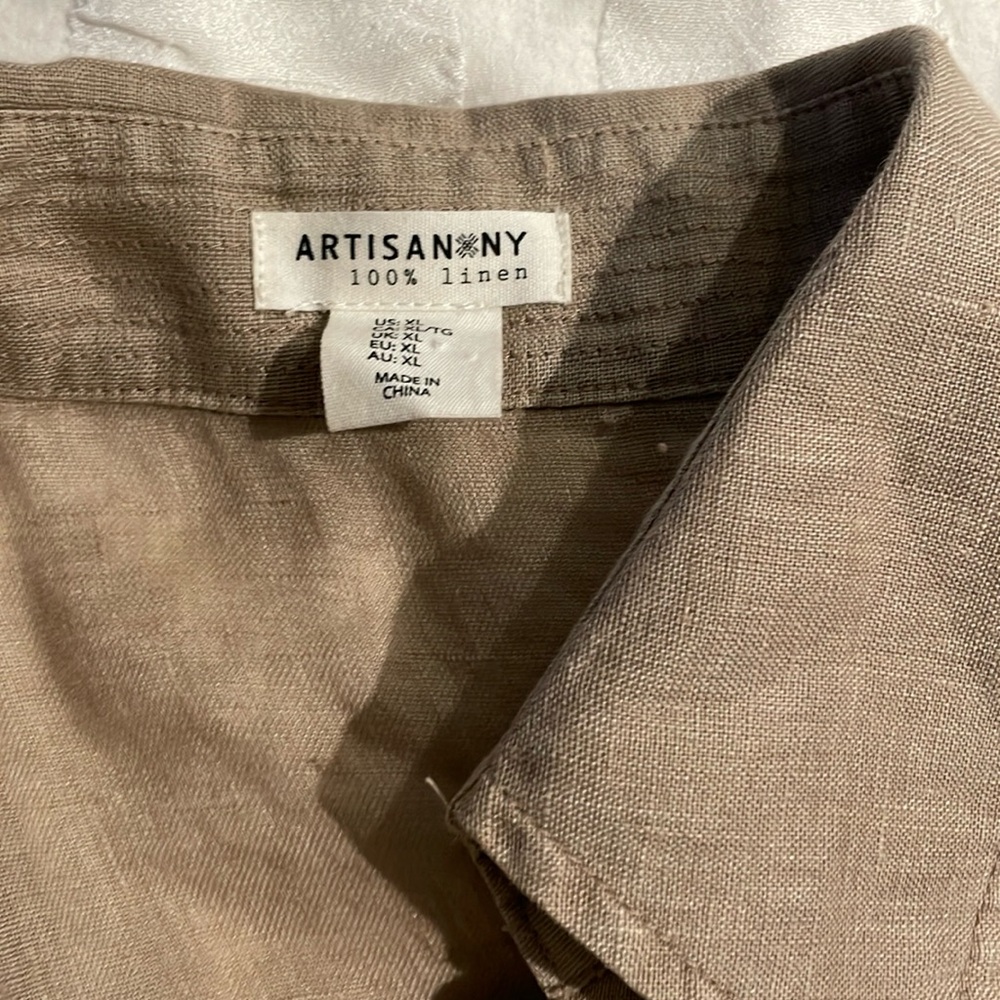 Artisan NY 100% Linen Coat wheat size XL